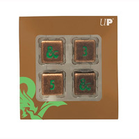 Ultra Pro: UP18783 D&D Heavy Metal D6 Feywild Copper and Green Dice Set (4)