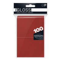 Ultra Pro: UP82694 PRO-Gloss 100ct Standard Deck Protector sleeves: Red