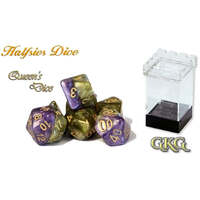 Halfsies Dice - Queen's Dice with Upgraded Dice Case