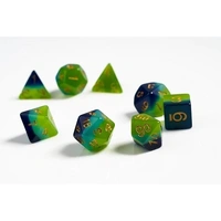 Sirius Dice - Green; Blue Translucent Dice Set 7