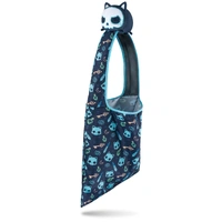 Tee Turtle - Plushie Tote Bag - Dark Blue Skulls Tote Bag and Dark Blue Skull Cat Plushie