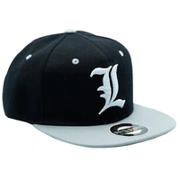 Death Note Snapback Cap Black & Grey "L"