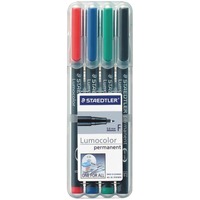 CHX 03154 Lumocolor Markers 4-Pack (1 each Red Blue Green and Black)