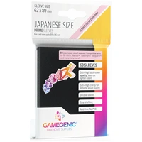 Gamegenic Prime Japanese Sized Sleeves - Size Code PINK - Sleeve Colour Black (62mm x 89mm) (60 Sleeves Per Pack)