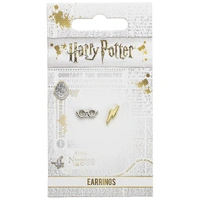 Harry Potter Silver Plated Earrings Lightning Bolt & Glasses Stud Earrings