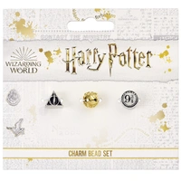 Harry Potter Set of Charms Deathly Hallows, Golden Snitch and 9 3/4 Platform