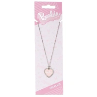 Barbie Necklace with Crystal Pink Enamel Heart Pendant