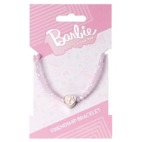 Barbie Bracelet Pink Bead Friendship Bracelet with Heart Shaped Bead