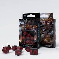 Q Workshop - Dragon Black & Red Dice Set 7