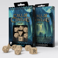 Q Workshop - Call Of Cthulhu Beige & Black Dice Set 7