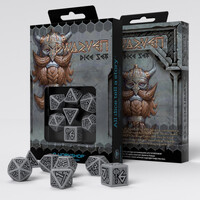 Q Workshop - Dwarven Gray & Black Dice Set 7