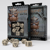 Q Workshop - Dwarven Beige & Black Dice Set 7