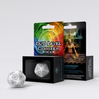 Q Workshop - D20 White & Black Card Game Level Counter