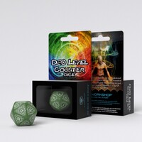 Q Workshop - D20 Green & White Card Game Level Counter