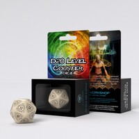 Q Workshop - D20 Beige & Black Card Game Level Counter