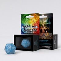 Q Workshop - D20 Blue & White Card Game Level Counter