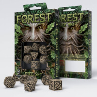 Q Workshop - Forest 3D Beige & Black Dice Set 7