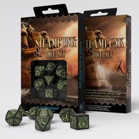 Q Workshop - Steampunk Black & White Glow In The Dark Dice Set 7