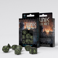 Q Workshop - Runic Black & Glow-In-The-Dark Dice Set 7