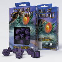 Q Workshop - Call Of Cthulhu Horror On The Orient Express Black & Purple Dice Set 7