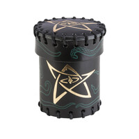 Q Workshop - Call Of Cthulhu Black & Green Golden Leather Dice Cup