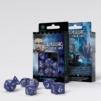 Q Workshop - Classic RPG Dice Cobalt & White Set 7