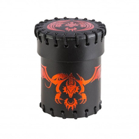 Q Workshop - Dragon Black & Red Flying Leather Dice Cup