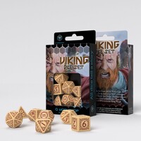 Q Workshop - Viking Beige & Burgundy Dice Set 7