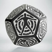 Q Workshop - D12 Hit Location Black & White Die