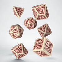 Q Workshop - Dwarven Beige & Burgundy Dice Set 7