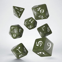 Q Workshop - Classic RPG Olive & White Dice Set 7