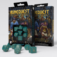 Q Workshop - Runequest Turquoise & Gold Dice Set 7