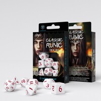 Q Workshop - Runic White & Red Dice Set 7