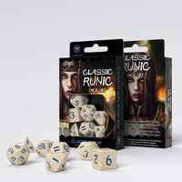 Q Workshop - Runic Beige & Blue Dice Set 7