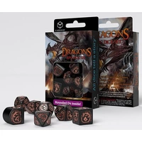 Dragons Modern Dice Set - Black & Copper