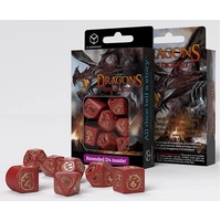 Dragons Modern Dice Set - Red & Gold