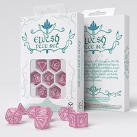 Q Workshop - Elvish Dice Set - Shimmering Pink & White Dice Set 7