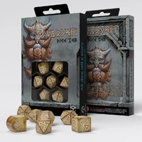 D7-Die Set Dice Dwarven Dice Set Gold (7 Dice in Display)