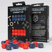 D6 Dice Crosshairs Compact D6 Cobalt and Red (20 Dice in Display)