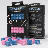 D6 Dice Crosshairs Compact D6 Blue and Pink (20 Dice in Display)