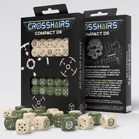 D6 Dice Crosshairs Compact D6 Beige and Olive (20 Dice in Display)