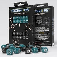 D6 Dice Crosshairs Compact D6 Stormy and Black (20 Dice in Display)