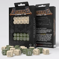 D6 Dice Fortress Compact D6 Beige and Olive (20 Dice in Display)