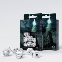 Q Workshop - Runic White & Black Dice Set 7