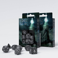 Q Workshop - Runic Black & White Dice Set 7