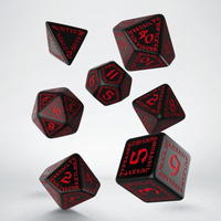 Q Workshop - Runic Black & Red Dice Set 7