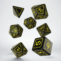 Q Workshop - Runic Black & Yellow Dice Set 7