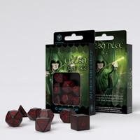 Q Workshop - Elvish Black & Red Dice Set 7