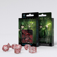 Q Workshop - Elvish Translucent & Red Dice Set 7