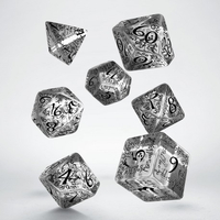 Q Workshop - Elvish Translucent & Black Dice Set 7